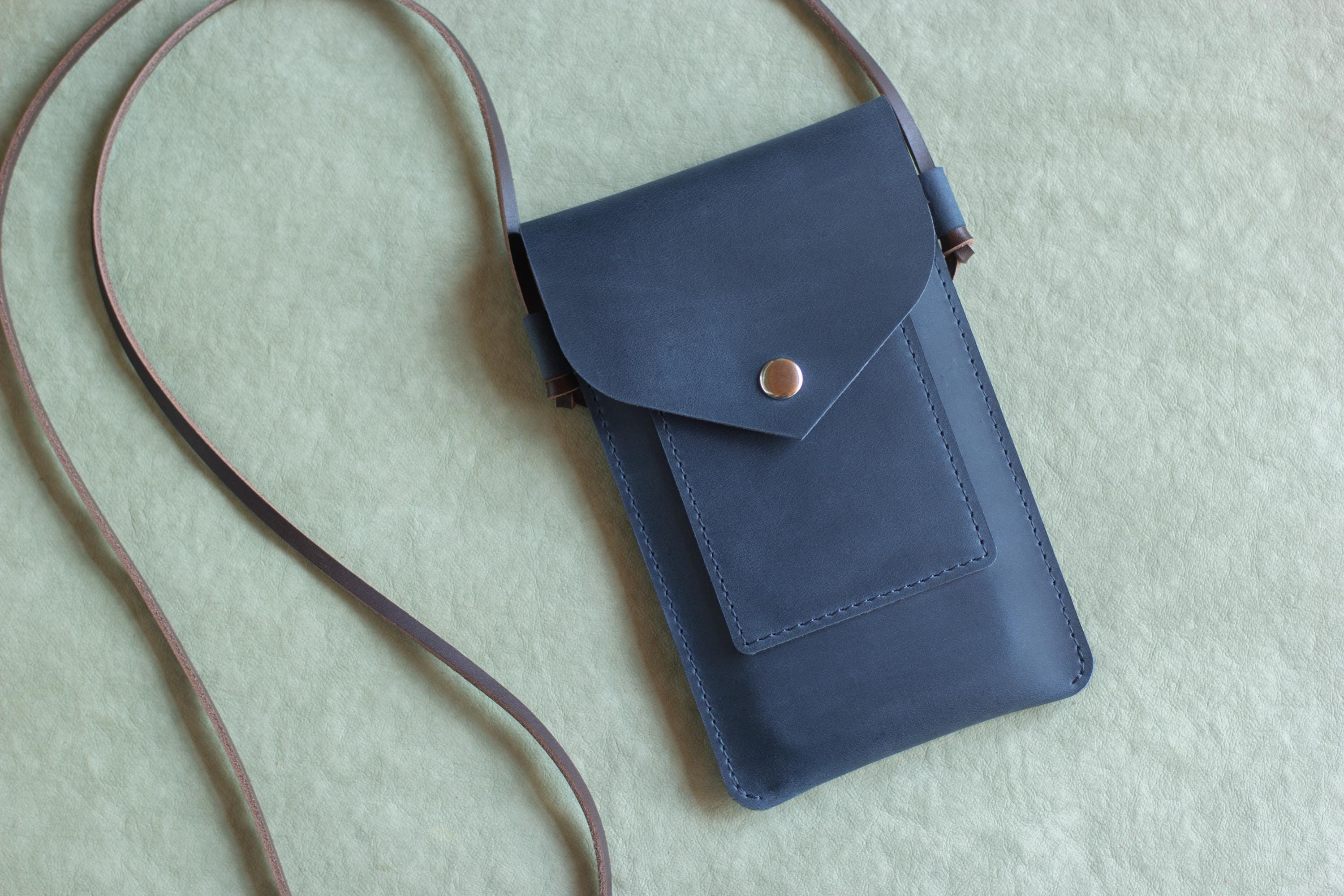 Minimalist Leather Crossbody Phone Bag, Slim Mobile Pouch Wallet, Everyday Sling Case - Image 16