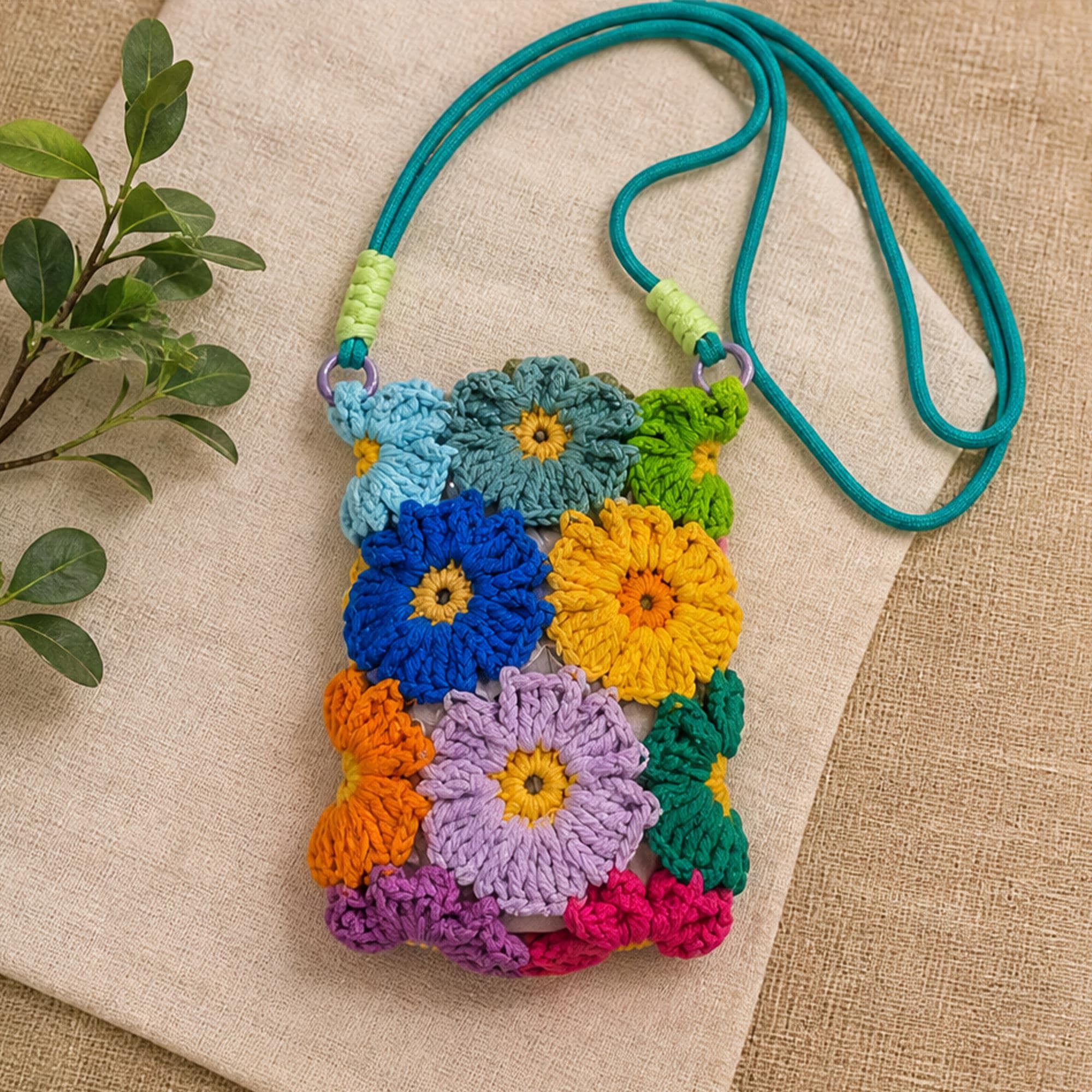 Floral Crochet Phone Case and Crossbody Phone Bag - Image 5