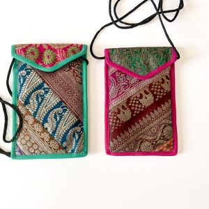 Brocade Neck Wallet, Passport Holder and Crossbody Phone Pouch
