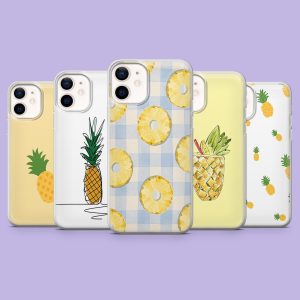 Pineapple Phone Case Simple Juicy Fruit Cover for iPhone 17Pro, 16, 15, 14, 13, Samsung S26, S25, S24, S23Fe, A16, A56, Pixel 10, 9