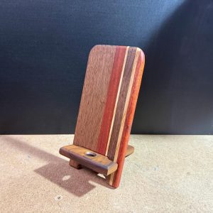 Hardwood Cellphone Holder (with Charging Port) - Bloodwood, Black Walnut, Ash