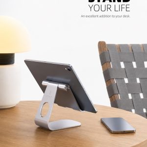 Adjustable Alloy Tablet Stand, Desk iPad Holder, Portable Phone Dock, Office Accessories
