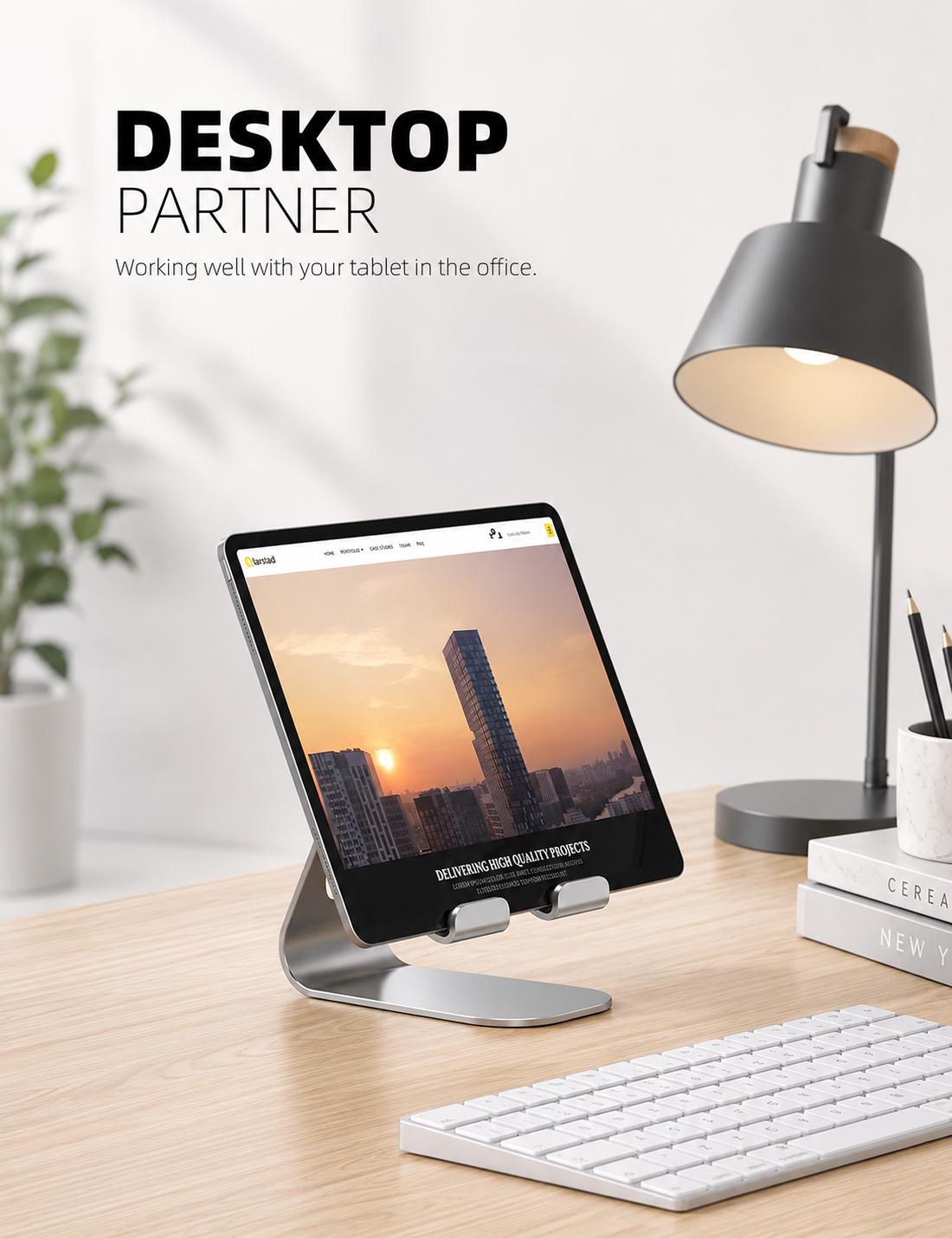 Adjustable Alloy Tablet Stand, Desk iPad Holder, Portable Phone Dock, Office Accessories - Image 5