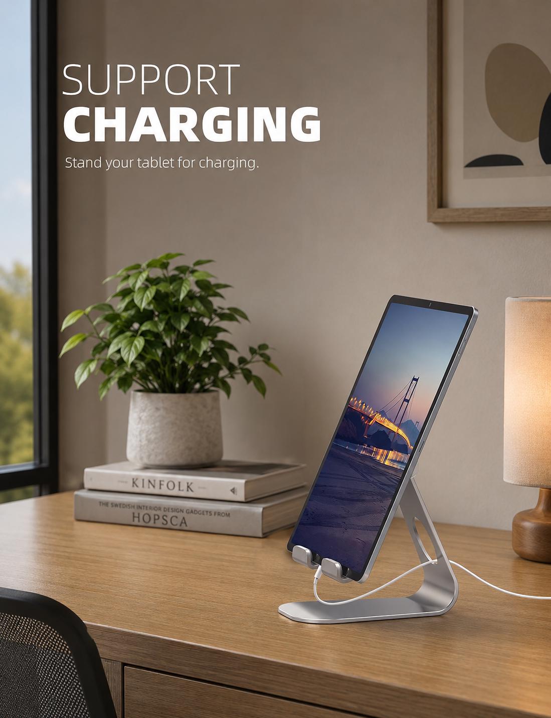 Adjustable Alloy Tablet Stand, Desk iPad Holder, Portable Phone Dock, Office Accessories - Image 4