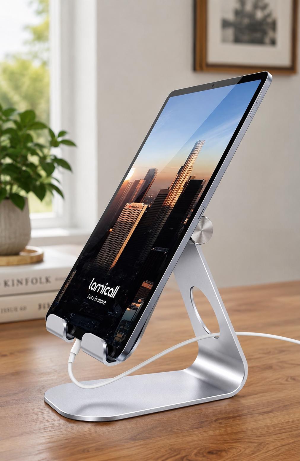 Adjustable Alloy Tablet Stand, Desk iPad Holder, Portable Phone Dock, Office Accessories - Image 2