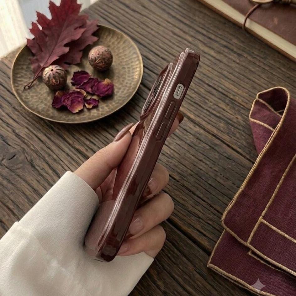 Burgundy Wavy Phone Case for iPhone 13-17 Series - Image 2