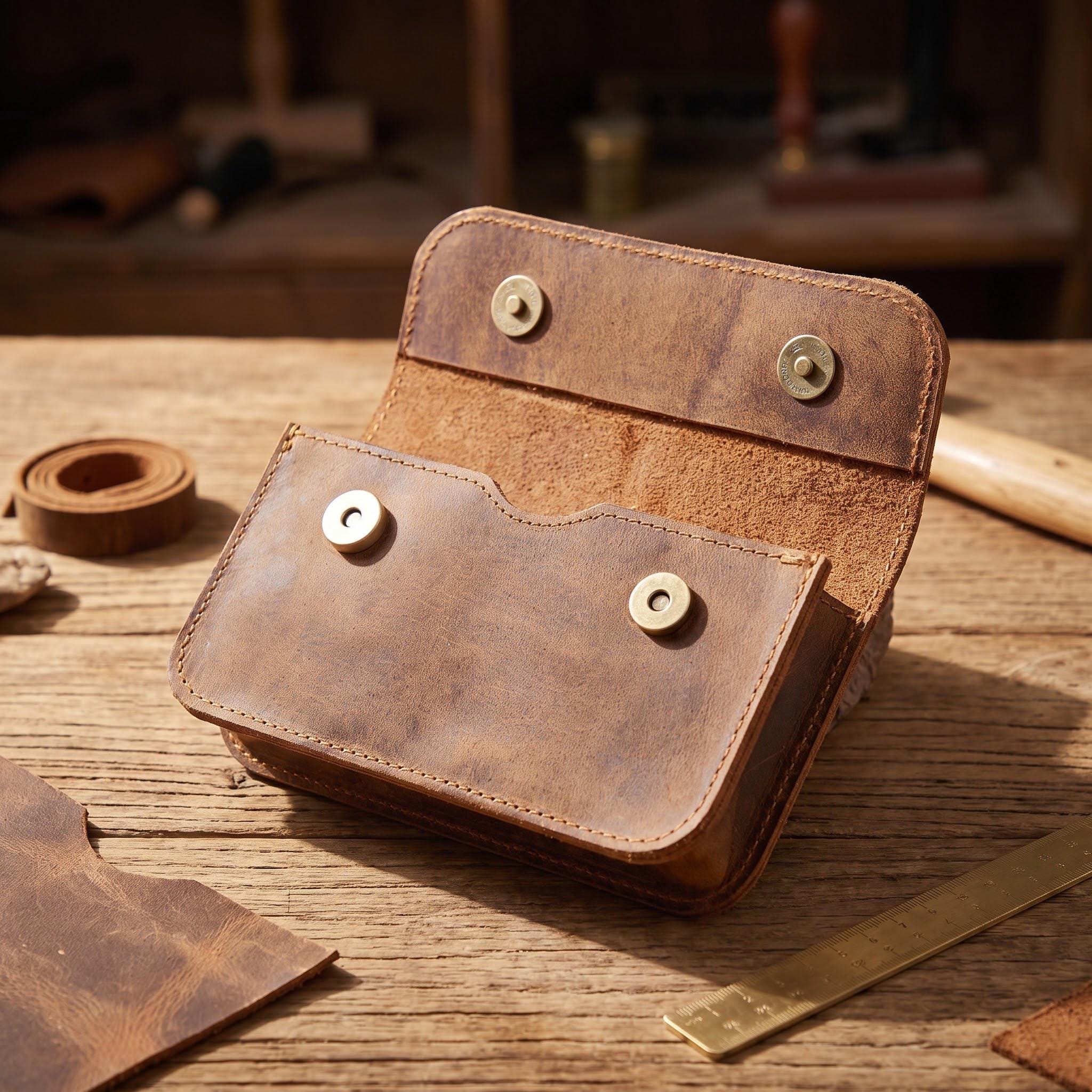 Leather Phone Pouch - Compact Daily Carry - Image 3