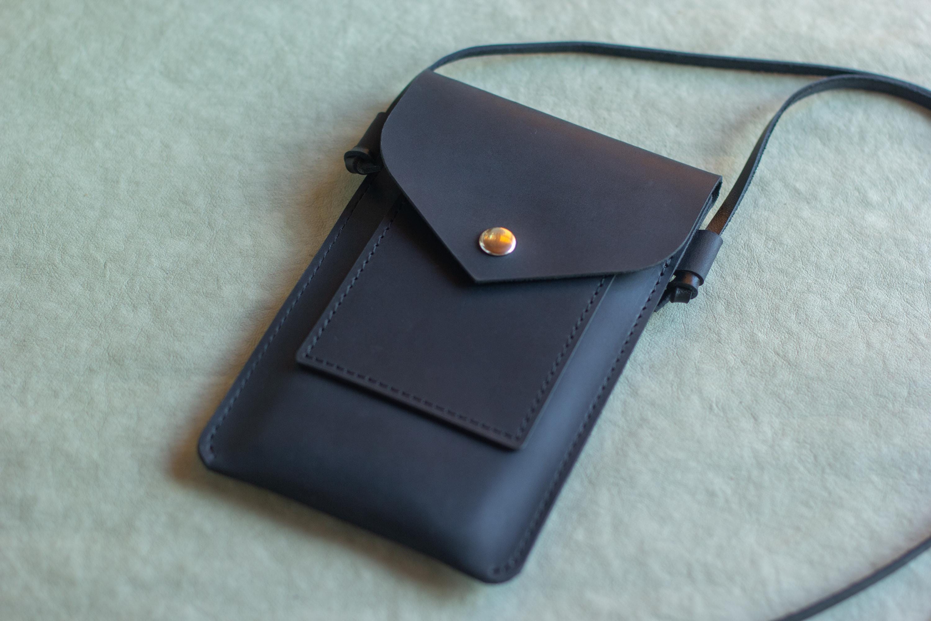 Minimalist Leather Crossbody Phone Bag, Slim Mobile Pouch Wallet, Everyday Sling Case - Image 18