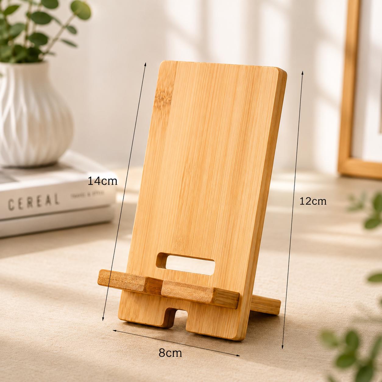 Wooden Phone Stand, Adjustable Smartphone Holder, Desktop Tablet Stand, Charging Dock Organizer - Image 6