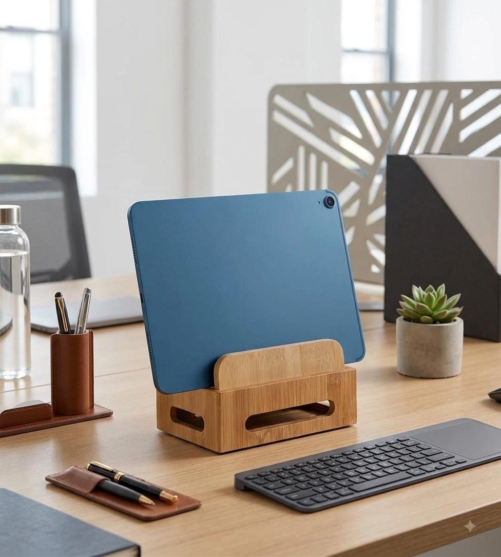 Bamboo Phone Docking Station Organizer & Tablet Charger Stand for - Image 5