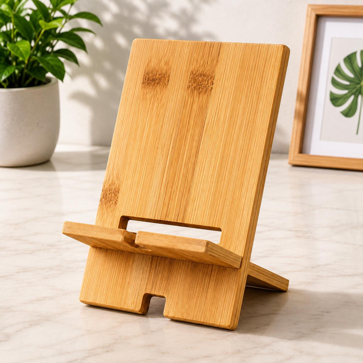 Wooden Phone Stand, Adjustable Smartphone Holder, Desktop Tablet Stand, Charging Dock Organizer - Image 4